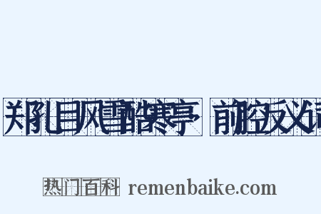 郑孔目风雪酷寒亭·前腔反义词是什么意思的图片